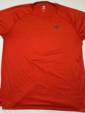rabbit Men's EZ Tee Short Sleeve Running Shirt Orange Red Heather Performance XL